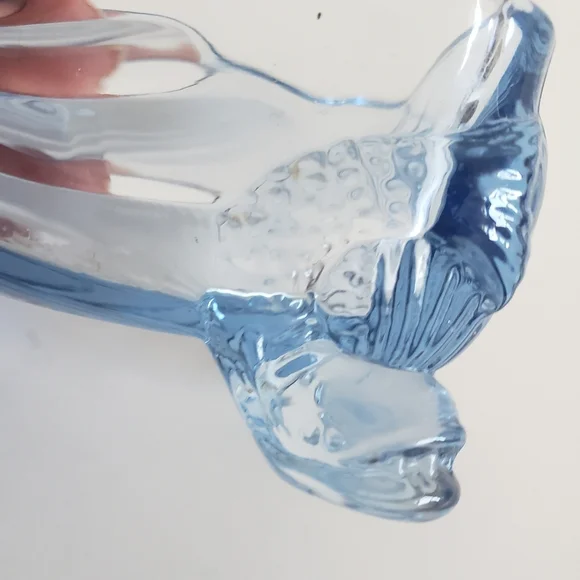 #Cambridge Caprice Moonlight Blue Glass Koi Fish Footed Cigarette Box - Picture 4 of 14